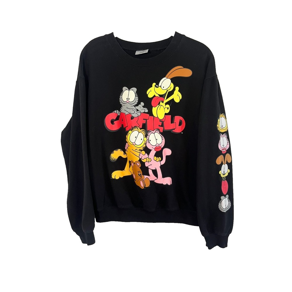 Garfield Graphic Sweatshirt S Kids Retro Cartoon Colorful 90s Nostagia Comic Y2K